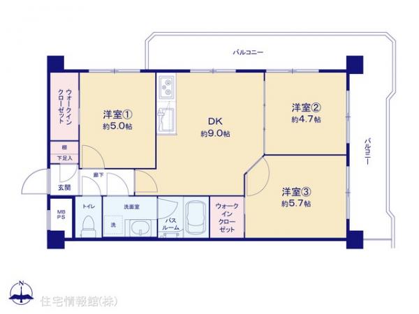 中古マンション 東京都足立区千住関屋町8-7 千代田線北千住駅 3,690万円