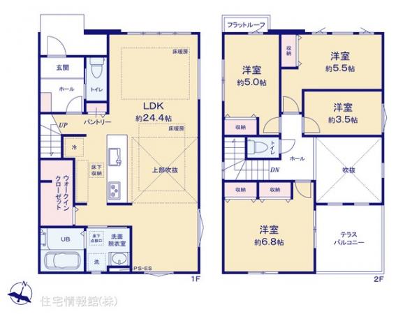 新築戸建 千葉県流山市平和台５丁目349-2 つくばエクスプレス流山セントラルパーク駅 6,899万円