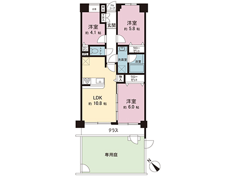 中古マンション 多摩市中沢２丁目 小田急多摩線唐木田駅 2,680万円