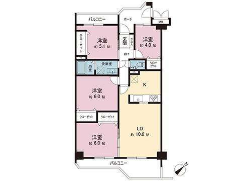 中古マンション 川崎市麻生区白山４丁目 小田急線柿生駅 2,780万円