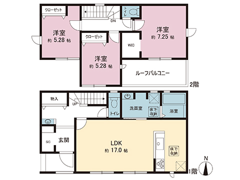新築戸建 北葛飾郡松伏町田中３丁目 東武伊勢崎線大袋駅 2,680万円
