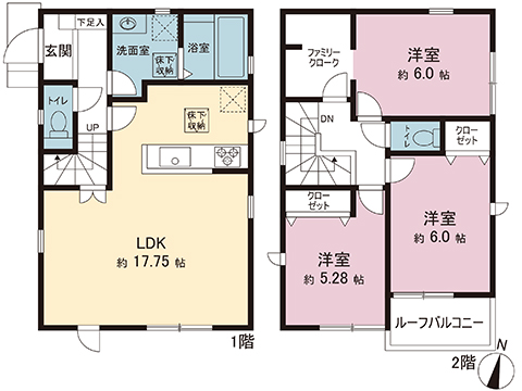 新築戸建 北葛飾郡松伏町田中３丁目 東武伊勢崎線大袋駅 2,380万円