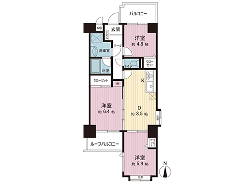 中古マンション 越谷市大字袋山 東武伊勢崎線大袋駅 2,398万円