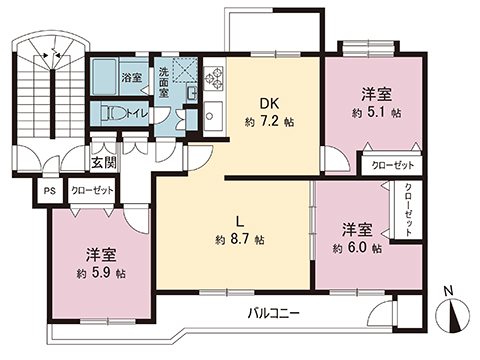 中古マンション 川崎市宮前区けやき平 東急田園都市線宮前平駅 1,899万円