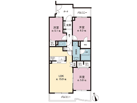 中古マンション 横浜市青葉区桂台２丁目 東急こどもの国線恩田駅 3,899万円