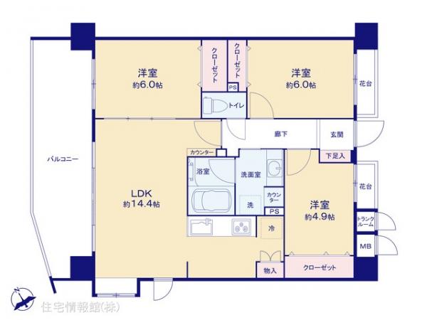 中古マンション 神奈川県横浜市都筑区勝田南２丁目1-1 横浜市営地下鉄ブルーライン仲町台駅 5,799万円