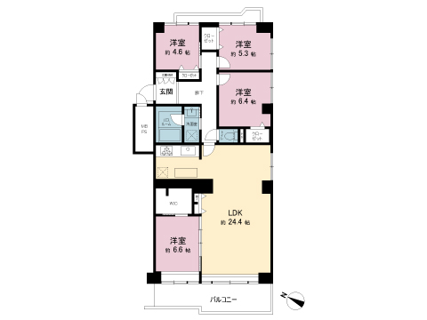 中古マンション 練馬区石神井台４丁目 西武新宿線上石神井駅 5,480万円