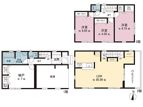 新築戸建 横浜市鶴見区朝日町２丁目 JR鶴見線安善駅 5,180万円