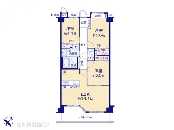 中古マンション 神奈川県横浜市鶴見区北寺尾１丁目14-14 JR京浜東北線鶴見駅 3,399万円