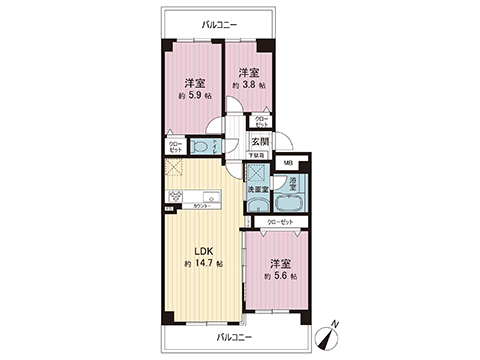 中古マンション 相模原市南区上鶴間本町７丁目 小田急線相模大野駅 2,190万円