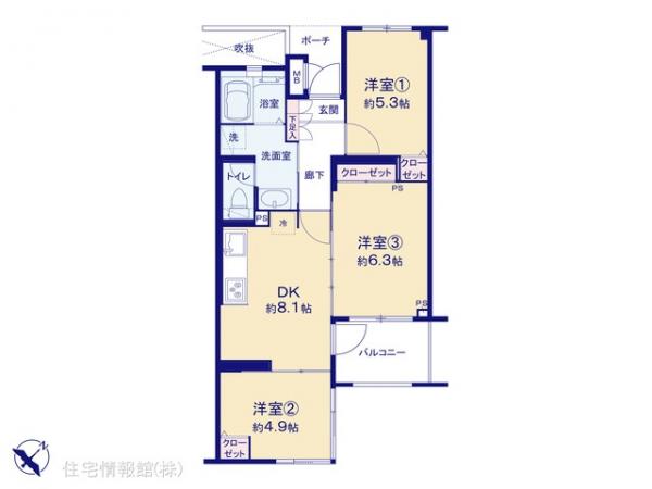 中古マンション 埼玉県入間郡三芳町大字藤久保262-4 東武東上線鶴瀬駅 1,580万円