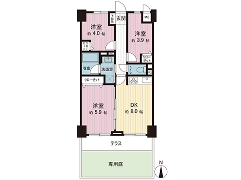 ライオンズガーデン平塚 間取り図