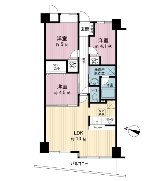 中古マンション 川崎市幸区北加瀬３丁目 JR横須賀線新川崎駅 3,450万円