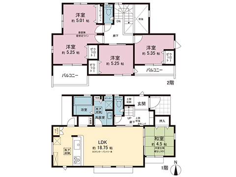 新築戸建 宇都宮市茂原町 JR東北本線 (宇都宮線）雀宮駅 3,698万円