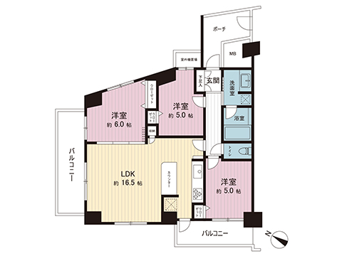 中古マンション 多摩市聖ヶ丘４丁目 京王相模原線京王永山駅 4,099万円