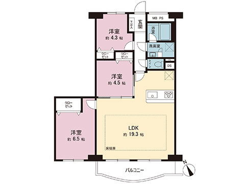 中古マンション 府中市住吉町２丁目 京王線中河原駅 3,180万円