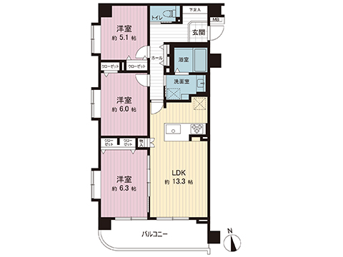 中古マンション 東久留米市前沢５丁目 西武新宿線花小金井駅 3,390万円
