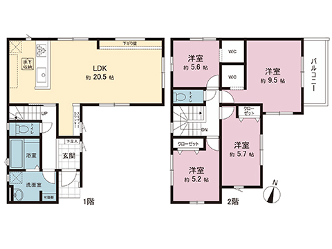 新築戸建 埼玉県北足立郡伊奈町本町２丁目 埼玉新都市交通伊奈線志久駅 2,899万円