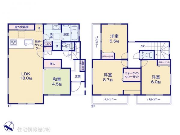 新築戸建 埼玉県川越市諏訪町18-11 東武東上線上福岡駅 4,580万円
