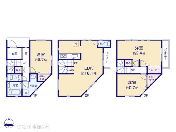 新築戸建 神奈川県川崎市中原区宮内１丁目18-18 JR南武線武蔵新城駅 5,080万円