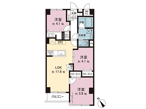 中古マンション 小金井市貫井北町１丁目 JR中央線国分寺駅 3,599万円