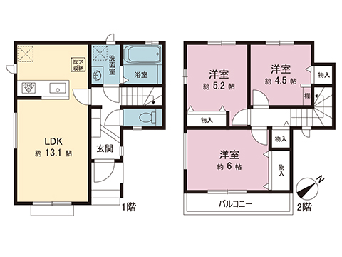 新築戸建 埼玉県北足立郡伊奈町栄４丁目 JR東北本線（宇都宮線）蓮田駅 2,590万円