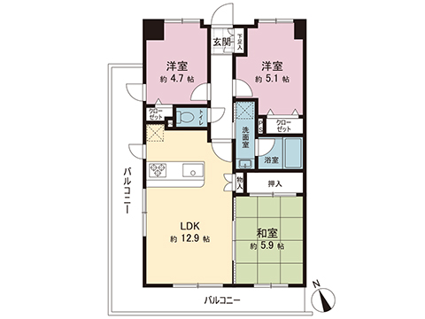 中古マンション 多摩市諏訪４丁目 京王相模原線京王永山駅 3,680万円