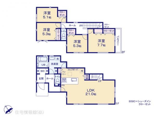 新築戸建 神奈川県横浜市青葉区新石川４丁目32-8 横浜市営地下鉄ブルーラインあざみ野駅 9,490万円