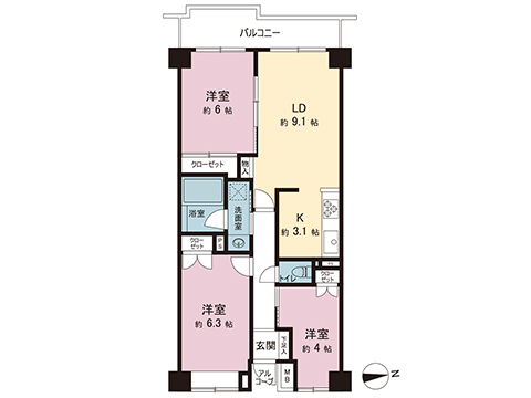 中古マンション 川崎市宮前区有馬２丁目 東急田園都市線宮前平駅 3,650万円