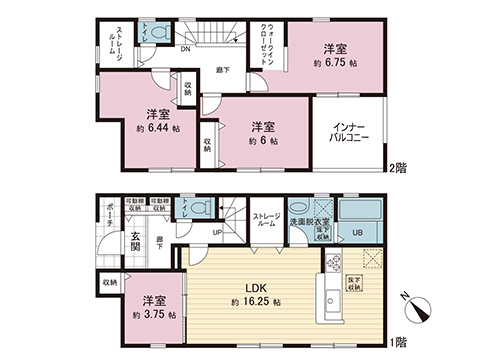 加須市南大桑 戸建 間取り図