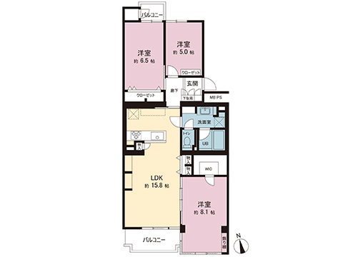 中古マンション 川崎市幸区古市場 JR南武線鹿島田駅 4,099万円