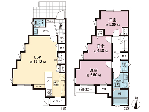 新築戸建 横浜市旭区白根６丁目 相鉄本線鶴ヶ峰駅 4,580万円