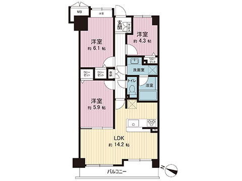 中古マンション 川崎市高津区東野川２丁目 横浜市営地下鉄グリーンライン東山田駅 2,980万円