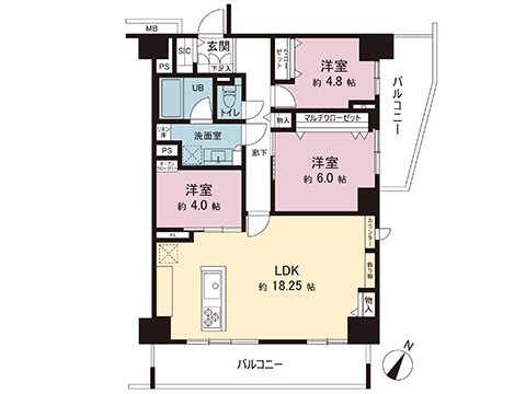 中古マンション 横浜市南区高根町２丁目 横浜市営地下鉄ブルーライン阪東橋駅 7,099万円