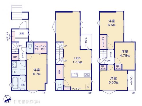 新築戸建 神奈川県川崎市中原区井田３丁目6-19 東急東横線元住吉駅 5,280万円
