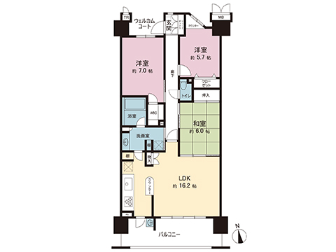 中古マンション 府中市住吉町２丁目 京王線中河原駅 5,380万円