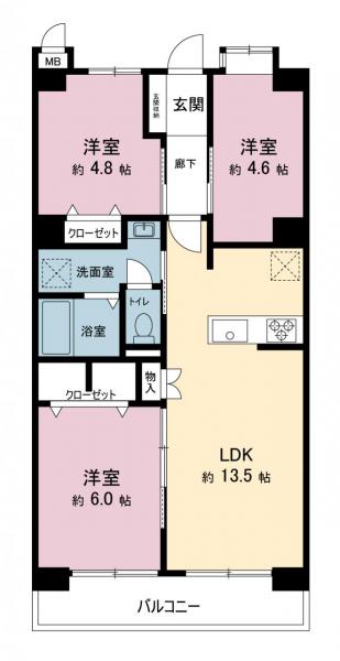 中古マンション 相模原市中央区相模原１丁目 JR横浜線相模原駅 2,590万円
