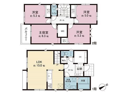新築戸建 相模原市緑区東橋本３丁目 京王相模原線橋本駅 5,980万円