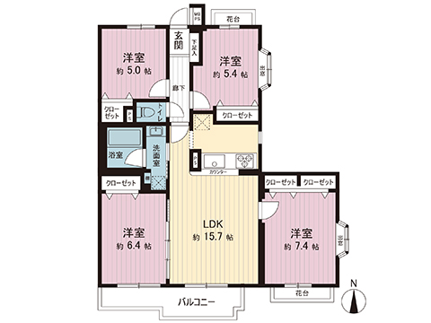中古マンション 大和市下鶴間 小田急江ノ島線南林間駅 3,490万円