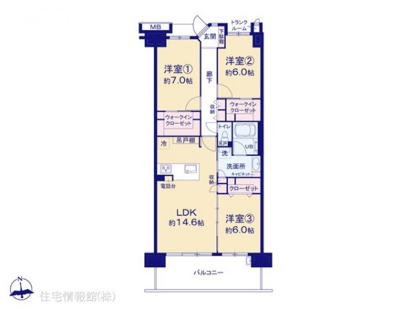 中古マンション 東京都府中市住吉町２丁目30-40 京王線中河原駅 4,990万円