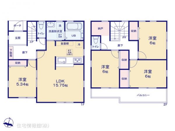 新築戸建 埼玉県さいたま市浦和区皇山町6-9 JR京浜東北線与野駅 6,080万円
