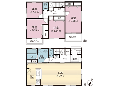 新築戸建 藤沢市石川６丁目 小田急江ノ島線湘南台駅 4,380万円