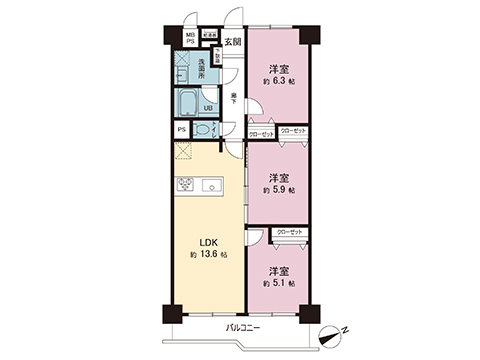 中古マンション 調布市染地２丁目 京王線布田駅 3,180万円