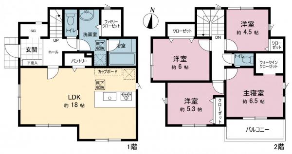 秦野市第1北矢名 戸建 間取り図