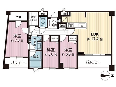 中古マンション 横浜市瀬谷区五貫目町 東急田園都市線南町田グランベリーパーク駅 3,899万円