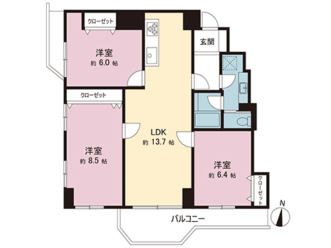 中古マンション 海老名市さつき町 小田急線厚木駅 1,980万円
