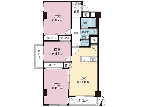 中古マンション 大和市下鶴間 小田急江ノ島線鶴間駅 2,780万円