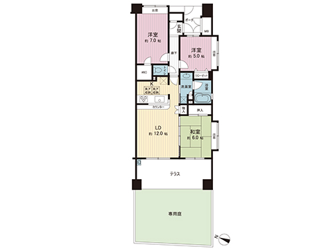 中古マンション 大和市下鶴間２丁目 小田急江ノ島線大和駅 3,400万円