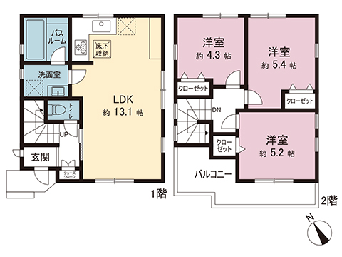 川越市大字砂 　戸建 間取り図