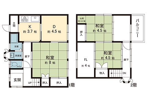 小田原市鴨宮 中古戸建 間取り図